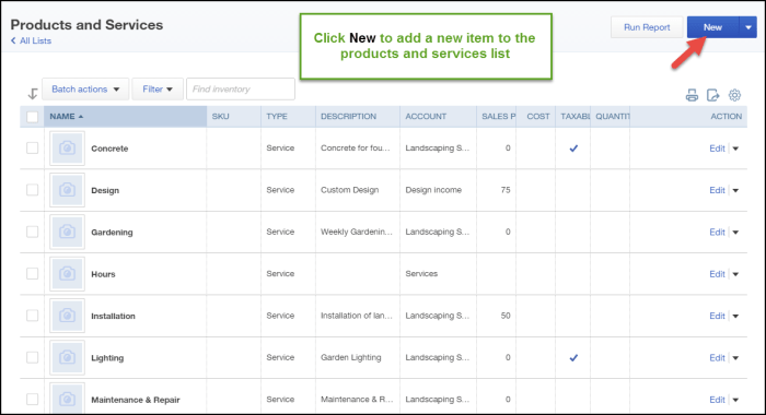 Which qbo list would be used with the following transactions